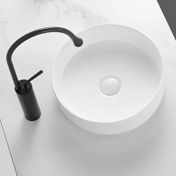 Modern Round Wash Stand Ceramic Table Installation Bathroom Sink -Bathlova