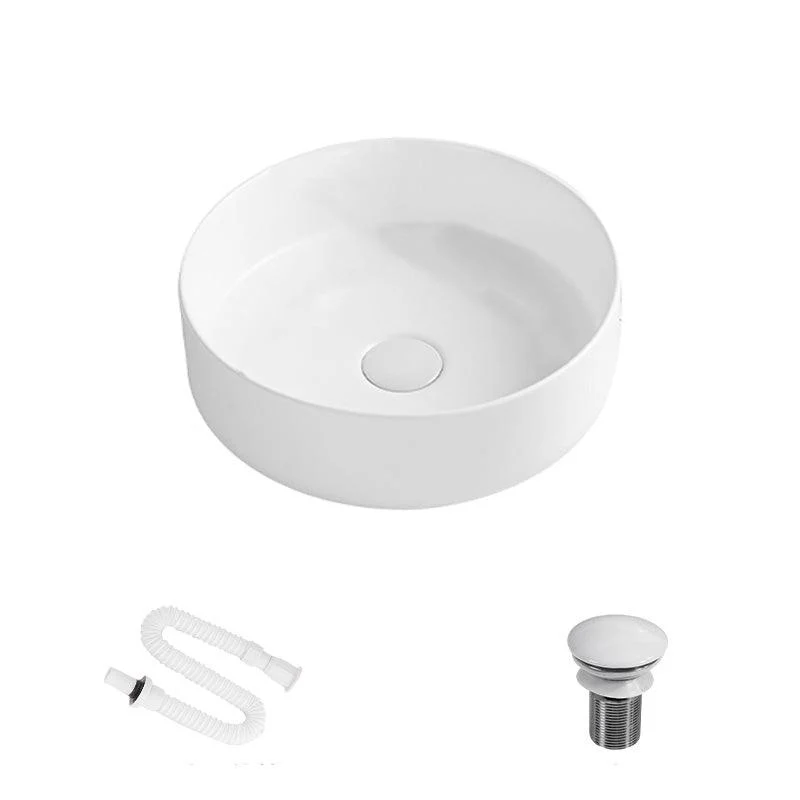 Modern Round Wash Stand Ceramic Table Installation Bathroom Sink -Bathlova