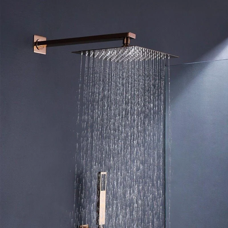 Modern Shower Combo Brass Adjustable Shower Head Temperature Control Shower Set -Bathlova