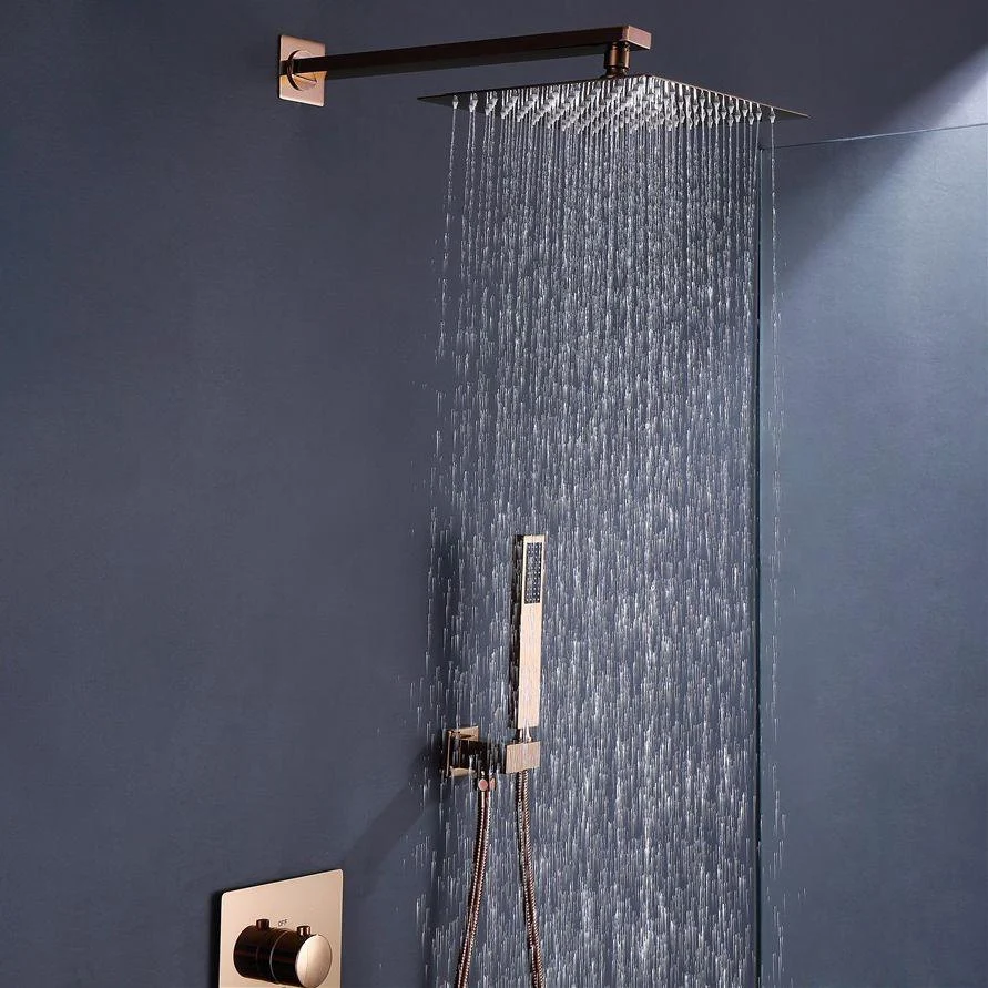 Modern Shower Combo Brass Adjustable Shower Head Temperature Control Shower Set -Bathlova