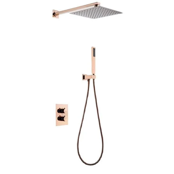 Modern Shower Combo Brass Adjustable Shower Head Temperature Control Shower Set -Bathlova