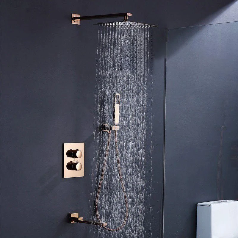 Modern Shower Combo Brass Adjustable Shower Head Temperature Control Shower Set -Bathlova