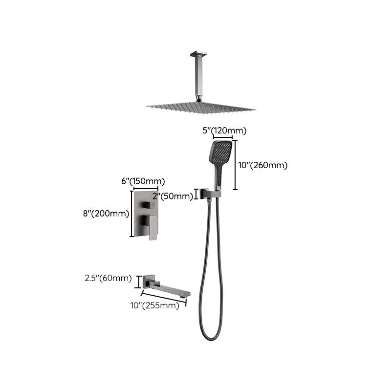 Modern Shower Combo Brass Adjustable Shower Head Temperature Control Shower System -Bathlova