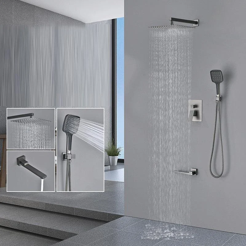 Modern Shower Combo Brass Adjustable Shower Head Temperature Control Shower System -Bathlova