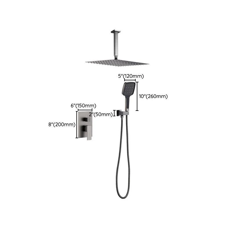 Modern Shower Combo Brass Adjustable Shower Head Temperature Control Shower System -Bathlova