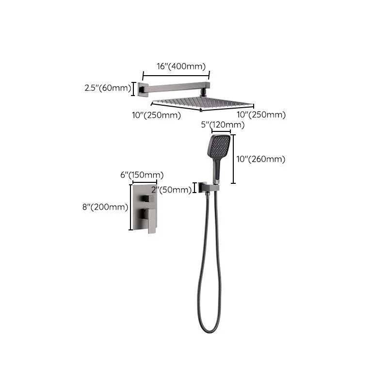 Modern Shower Combo Brass Adjustable Shower Head Temperature Control Shower System -Bathlova