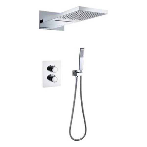 Modern Shower Combo Brass Handheld Shower Head Valve Included Shower Trim -Bathlova