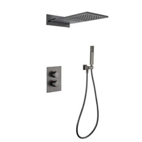 Modern Shower Combo Brass Handheld Shower Head Valve Included Shower Trim -Bathlova