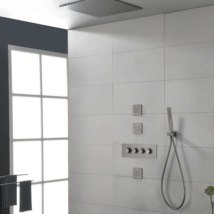 Modern Shower Combo Brass Slide Bar Included Ceiling Mounted Shower System -Bathlova