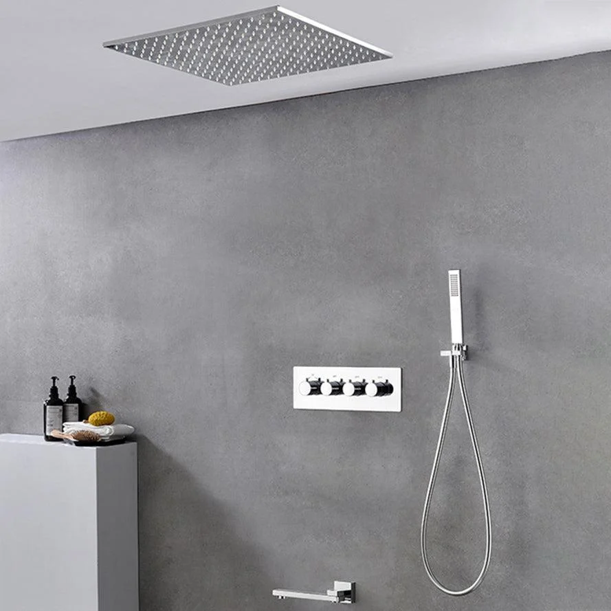 Modern Shower Combo Brass Slide Bar Included Ceiling Mounted Shower System -Bathlova