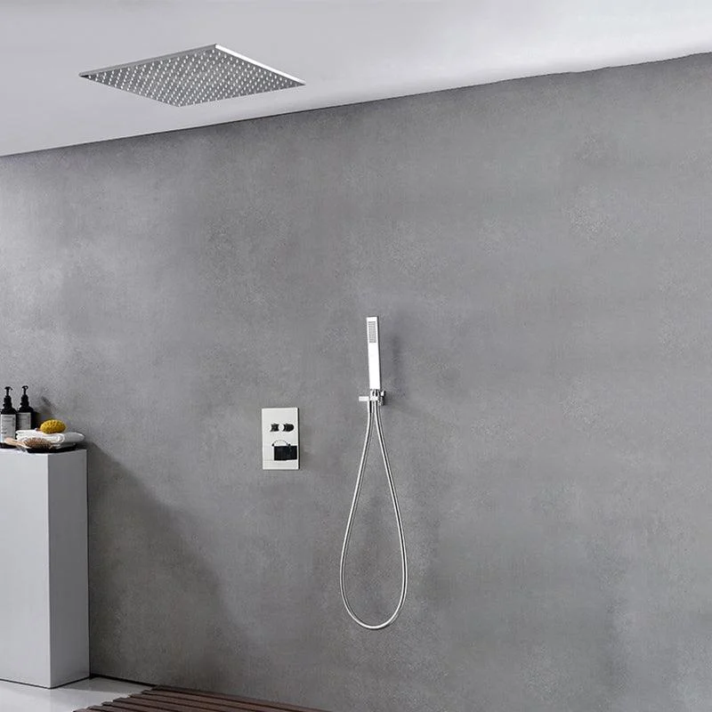 Modern Shower Combo Brass Slide Bar Included Ceiling Mounted Shower System -Bathlova