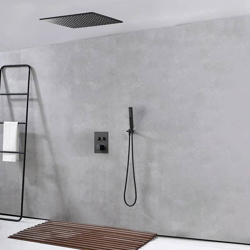 Modern Shower Combo Brass Slide Bar Included Ceiling Mounted Shower System -Bathlova