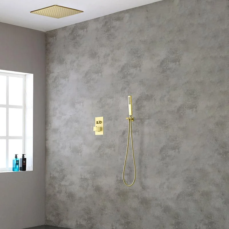 Modern Shower Combo Brass Slide Bar Included Ceiling Mounted Shower System -Bathlova