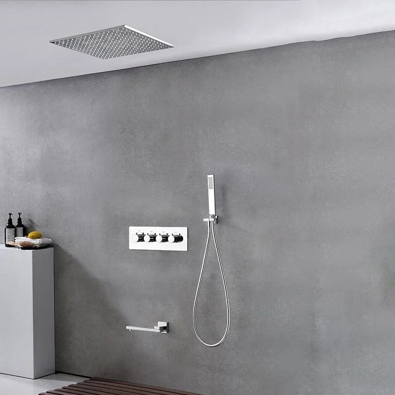 Modern Shower Combo Brass Slide Bar Included Ceiling Mounted Shower System -Bathlova