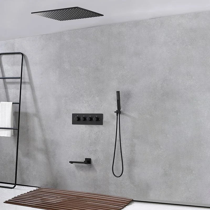 Modern Shower Combo Brass Slide Bar Included Ceiling Mounted Shower System -Bathlova