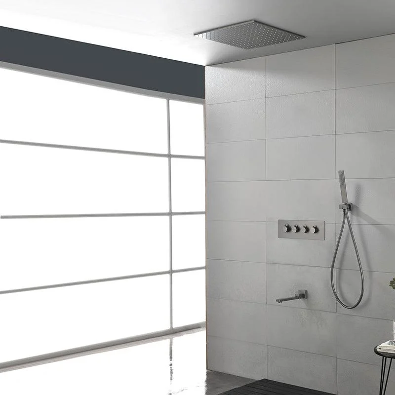 Modern Shower Combo Brass Slide Bar Included Ceiling Mounted Shower System -Bathlova