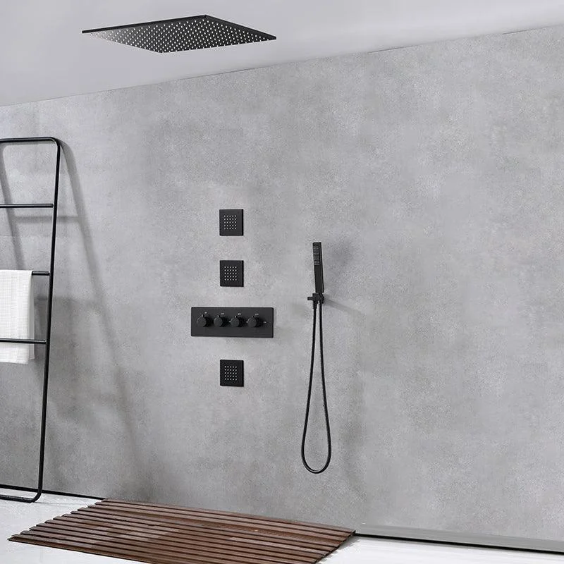 Modern Shower Combo Brass Slide Bar Included Ceiling Mounted Shower System -Bathlova