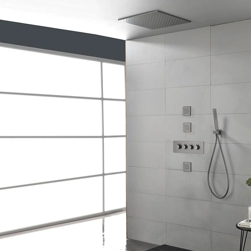 Modern Shower Combo Brass Slide Bar Included Ceiling Mounted Shower System -Bathlova