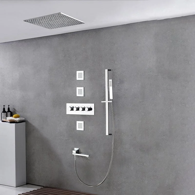 Modern Shower Combo Brass Slide Bar Included Ceiling Mounted Shower System -Bathlova