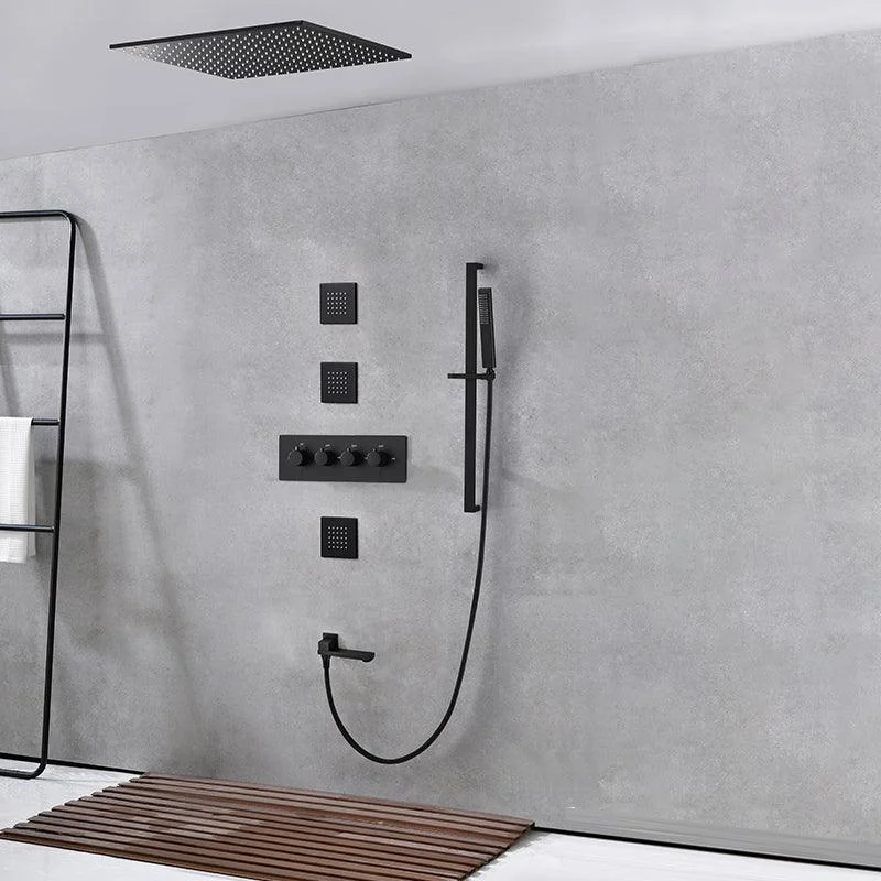 Modern Shower Combo Brass Slide Bar Included Ceiling Mounted Shower System -Bathlova