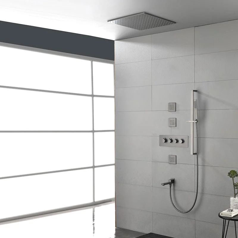 Modern Shower Combo Brass Slide Bar Included Ceiling Mounted Shower System -Bathlova