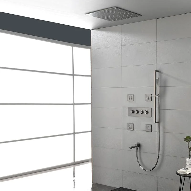 Modern Shower Combo Brass Slide Bar Included Ceiling Mounted Shower System -Bathlova