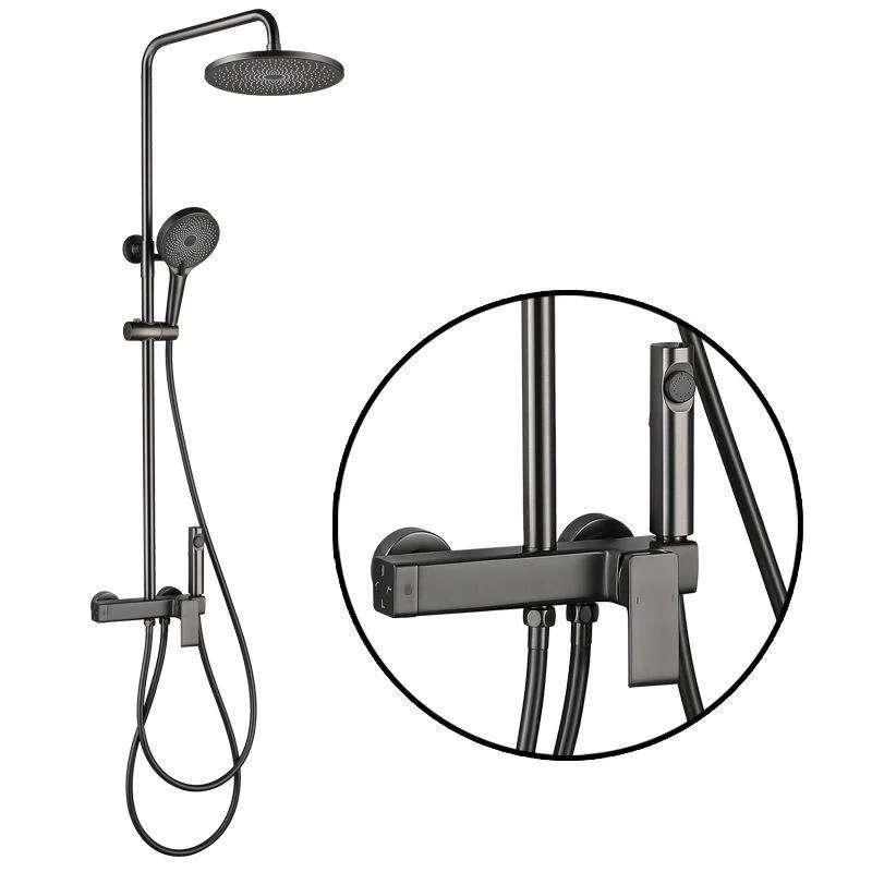 Modern Shower Head Combo Brass Adjustable Shower Head Wall Mounted Shower Set -Bathlova