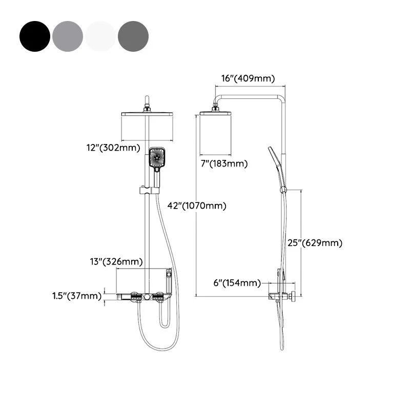 Modern Shower Head Combo Brass Adjustable Spray Pattern Shower System -Bathlova