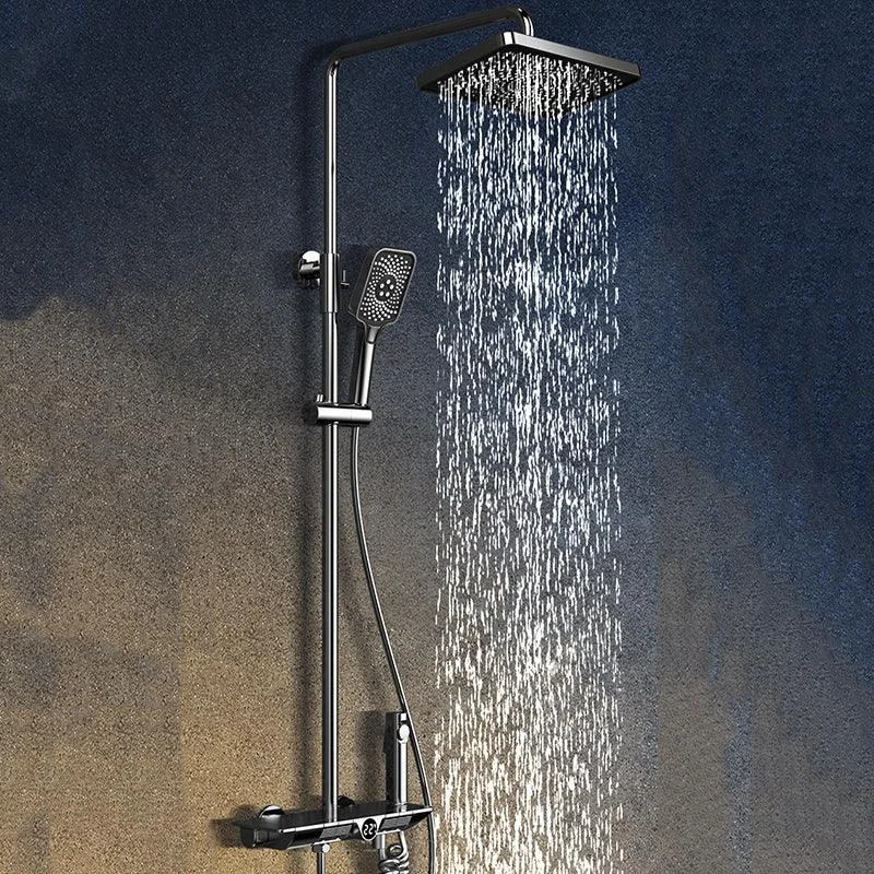 Modern Shower Head Combo Brass Adjustable Spray Pattern Shower System -Bathlova