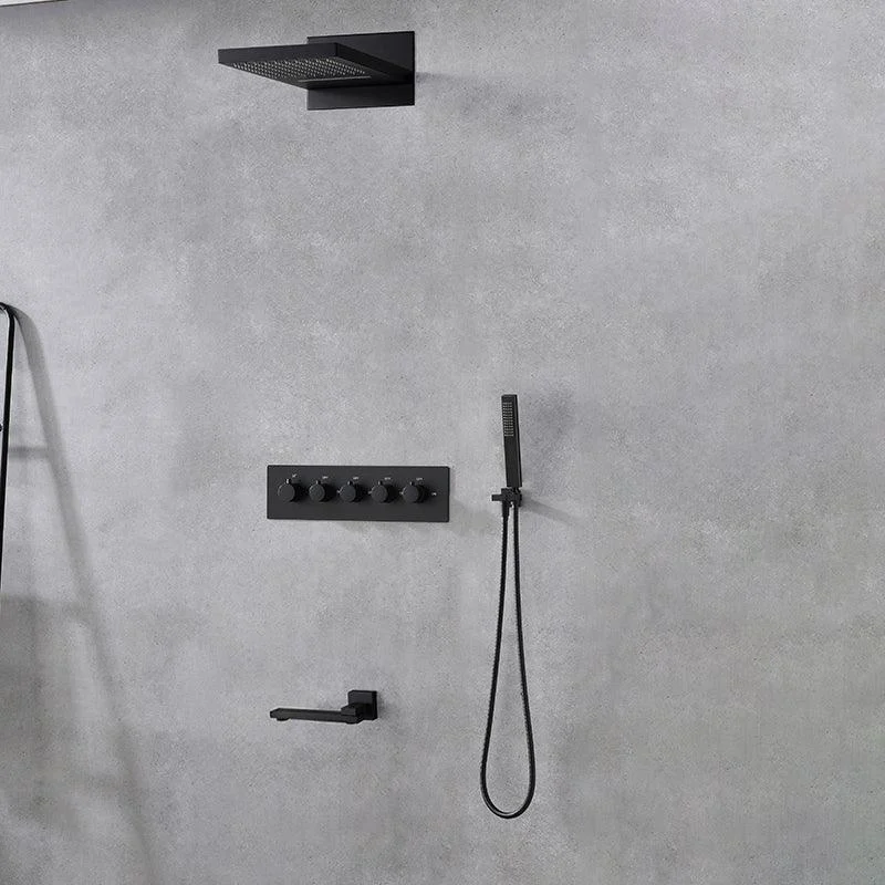 Modern Shower Head Combo Brass Slide Bar Included Wall Mounted Shower System -Bathlova