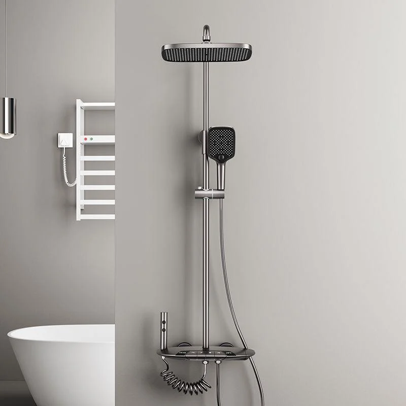 Modern Shower Head Combo Brass Swivel Slide Bar Included Wall Mounted Shower System -Bathlova