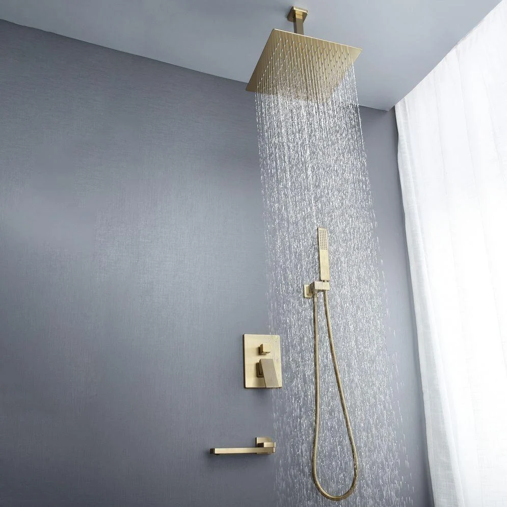 Modern Shower Head Combo Brass Temperature Control Ceiling Mounted Shower Tap -Bathlova