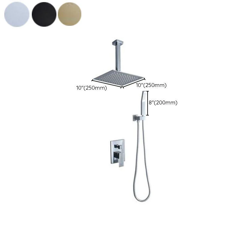 Modern Shower Head Combo Brass Temperature Control Ceiling Mounted Shower Tap -Bathlova