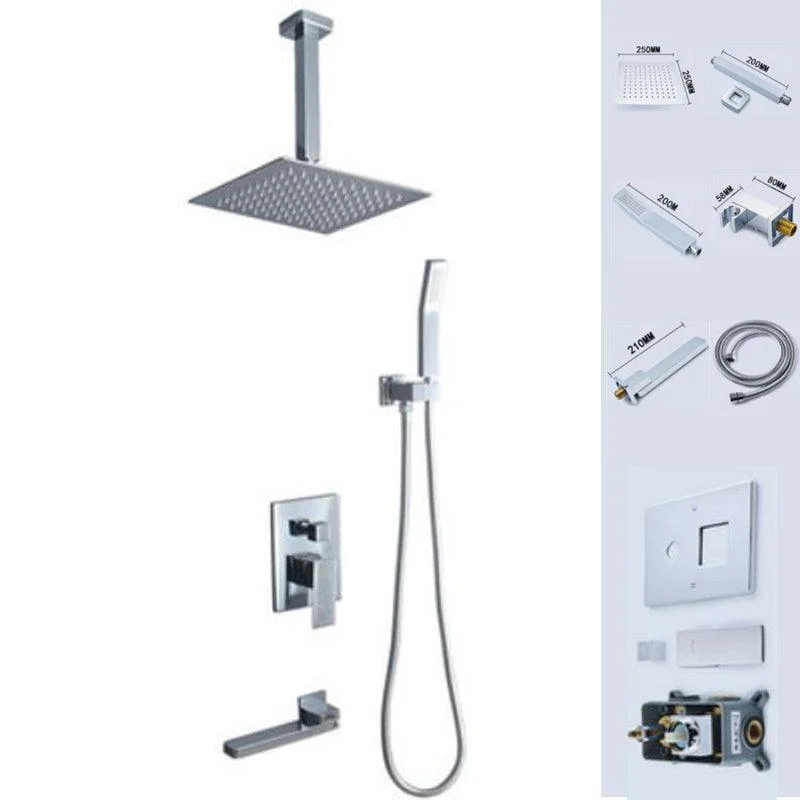 Modern Shower Head Combo Brass Temperature Control Ceiling Mounted Shower Tap -Bathlova