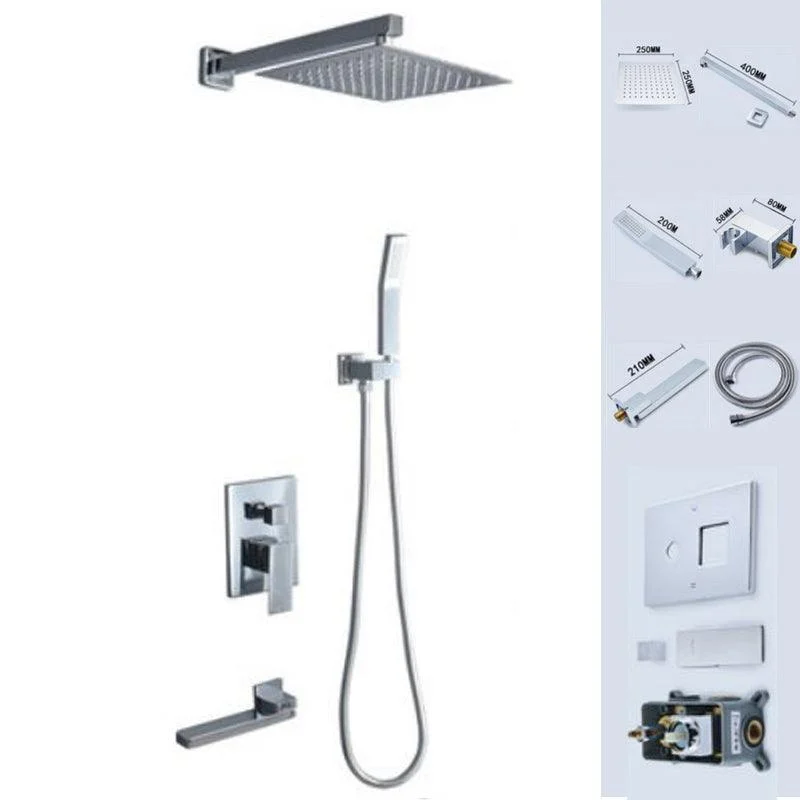 Modern Shower Head Combo Brass Temperature Control Ceiling Mounted Shower Tap -Bathlova