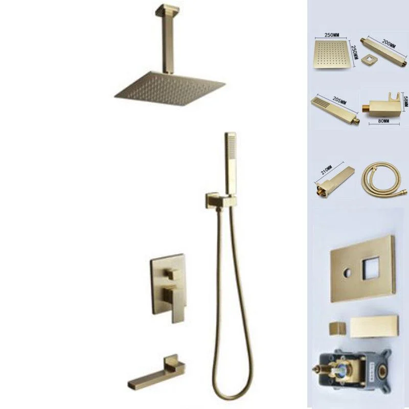 Modern Shower Head Combo Brass Temperature Control Ceiling Mounted Shower Tap -Bathlova