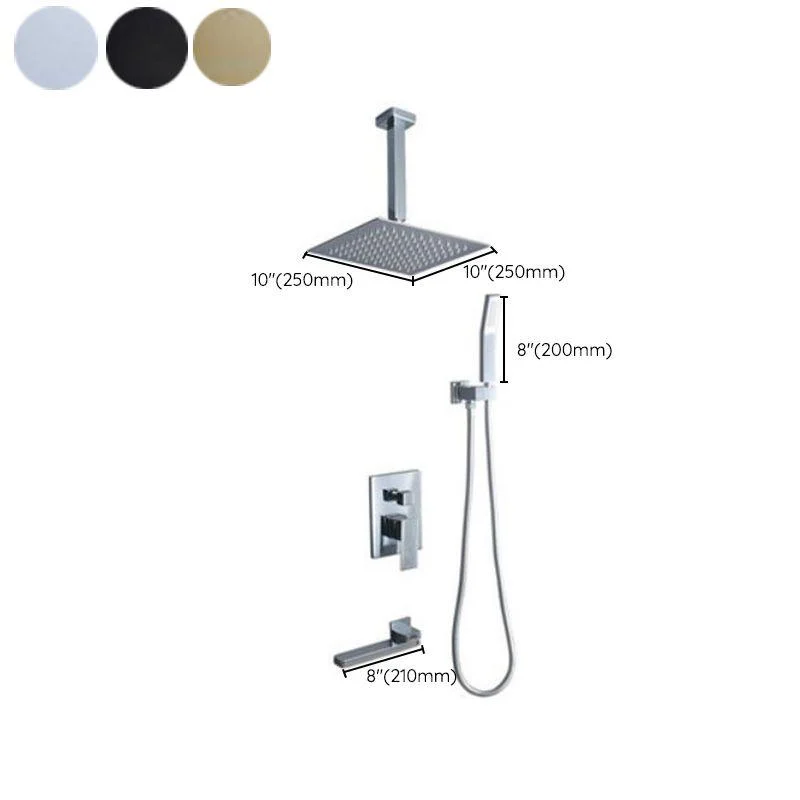 Modern Shower Head Combo Brass Temperature Control Ceiling Mounted Shower Tap -Bathlova