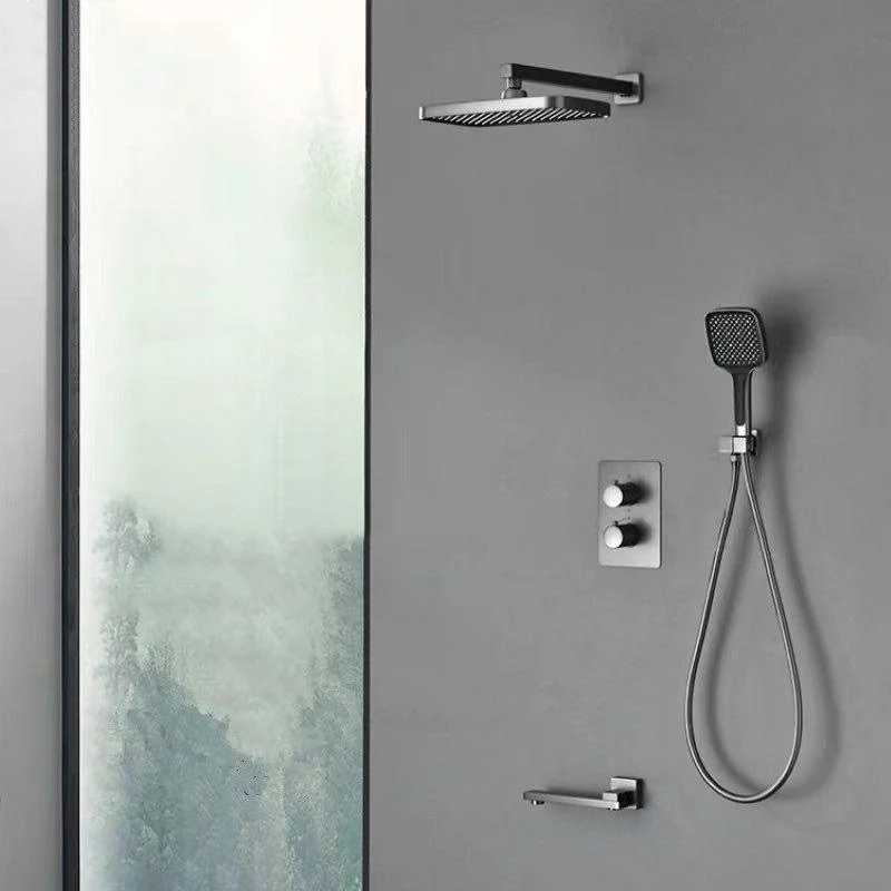 Modern Shower Head Combo Brass Temperature Control Wall Mounted Shower Combo -Bathlova