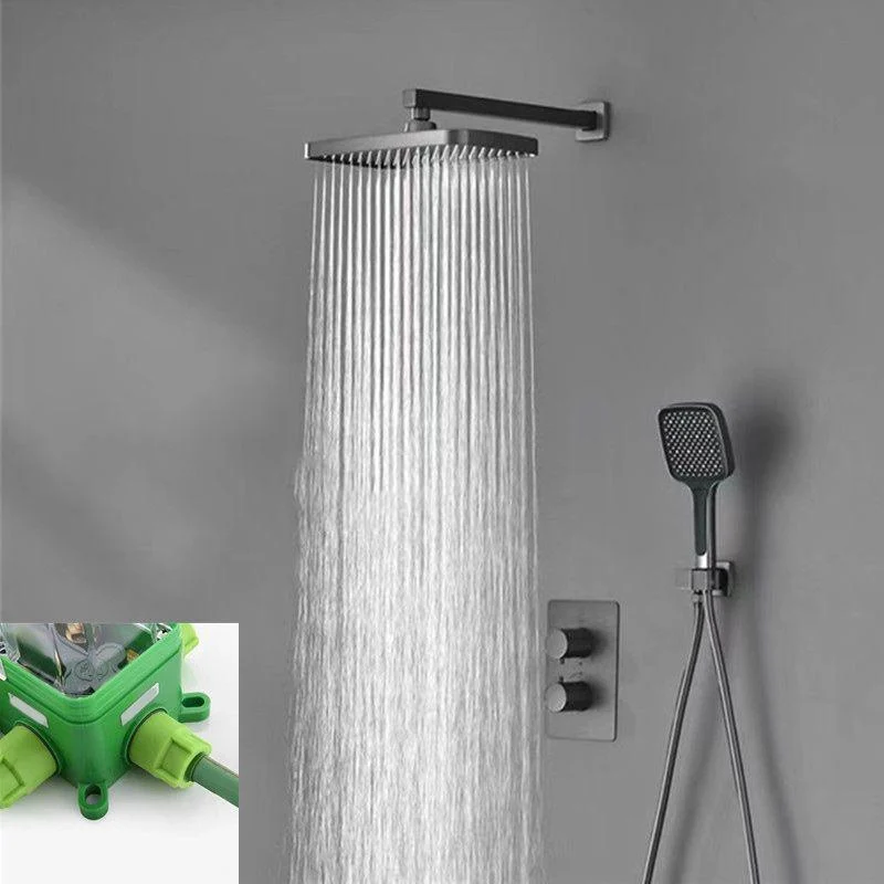 Modern Shower Head Combo Brass Temperature Control Wall Mounted Shower Combo -Bathlova