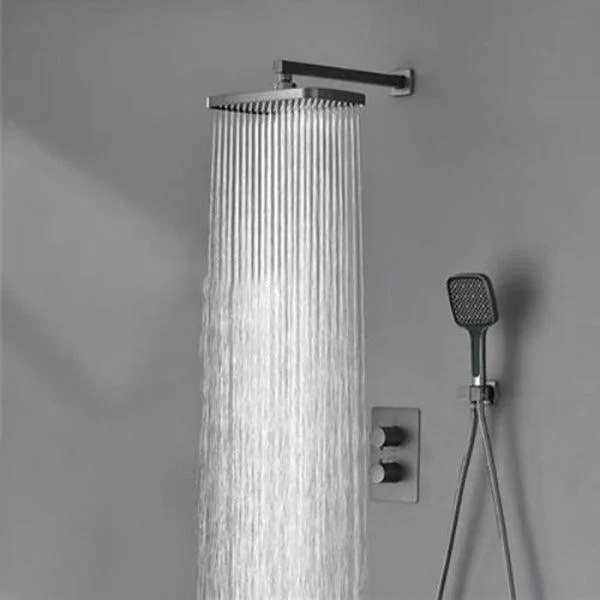 Modern Shower Head Combo Brass Temperature Control Wall Mounted Shower Combo -Bathlova