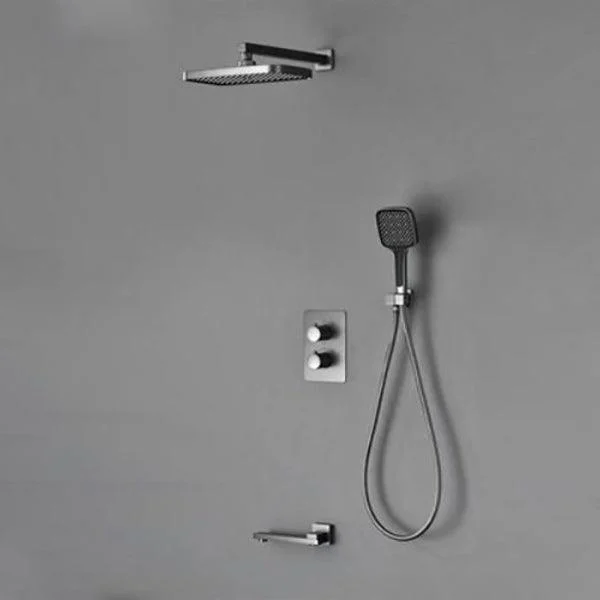 Modern Shower Head Combo Brass Temperature Control Wall Mounted Shower Combo -Bathlova