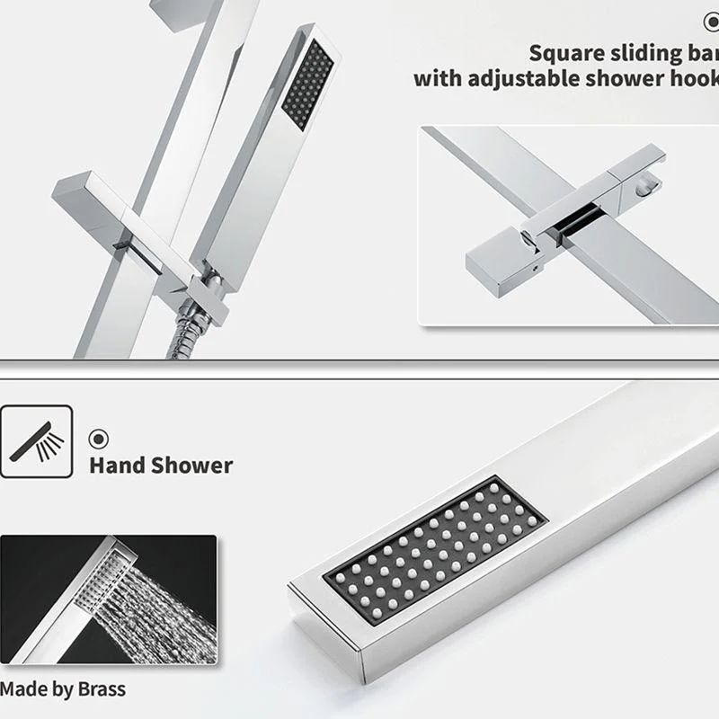 Modern Shower Head Combo Brass Temperature Control with Body Jets Shower System -Bathlova