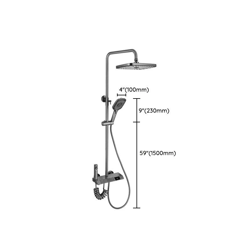 Modern Shower Head Combo Brass Thermostatic Handheld Shower Head Shower Combo -Bathlova