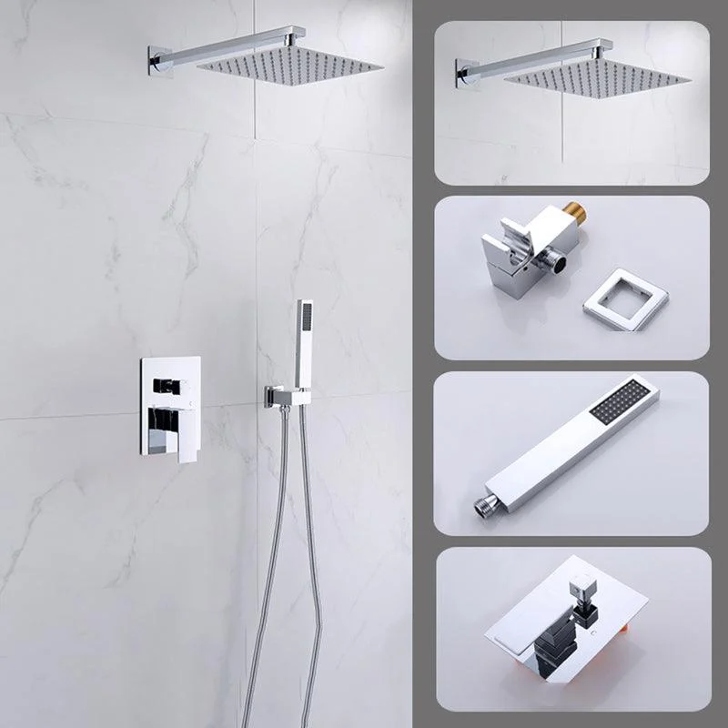 Modern Shower Head Combo Brass Wall Mounted Adjustable Water Flow Shower Trim -Bathlova