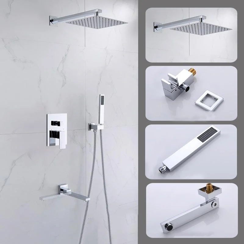 Modern Shower Head Combo Brass Wall Mounted Adjustable Water Flow Shower Trim -Bathlova