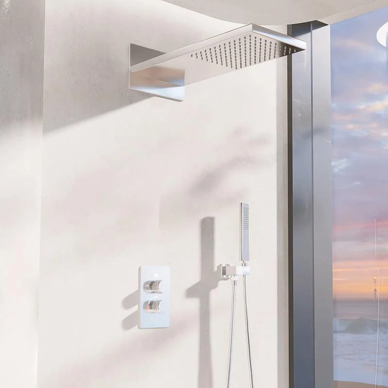 Modern Shower Head Combo Brass Wall Mounted Temperature Control Shower Set -Bathlova