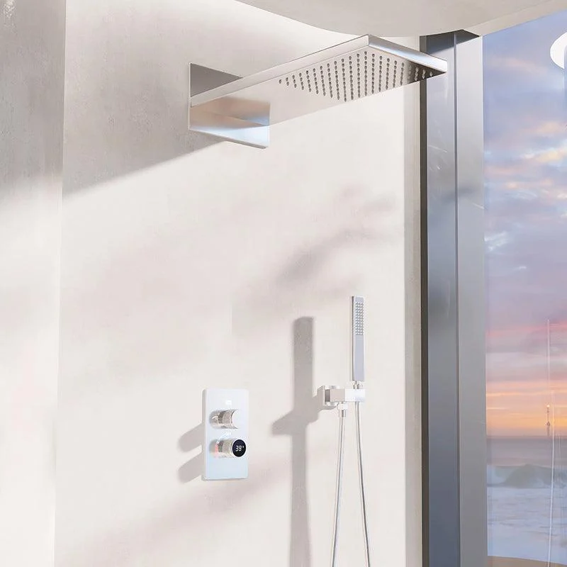 Modern Shower Head Combo Brass Wall Mounted Temperature Control Shower Set -Bathlova