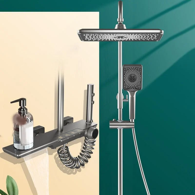 Modern Shower Head Combo Gray Valve Included Tub and Shower Tap -Bathlova