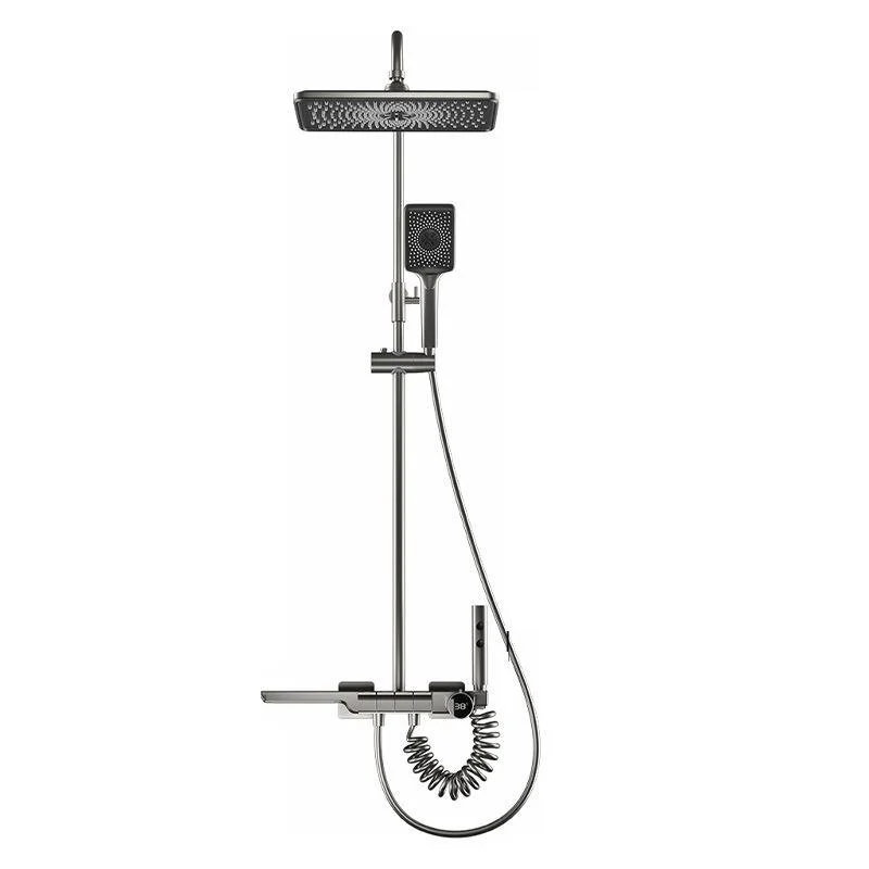 Modern Shower Head Combo Gray Valve Included Tub and Shower Tap -Bathlova