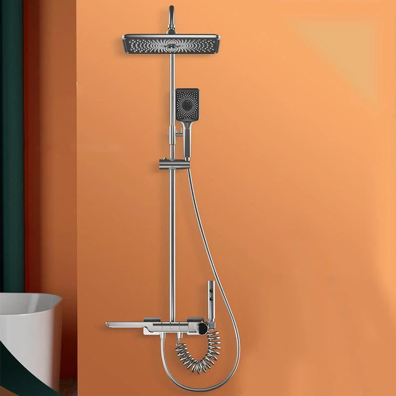 Modern Shower Head Combo Gray Valve Included Tub and Shower Tap -Bathlova